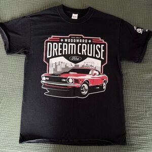 2017 Woodward Dream Cruise Black Mustang T Shirt Size Youth Medium Ford Michigan